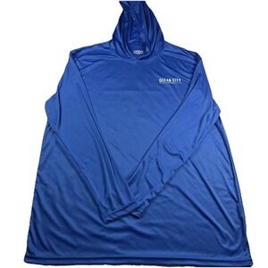 FH Davis Hooded Long Sleeve Blue Fishing Hoodie Ocean City Maryland XXXL (081)
